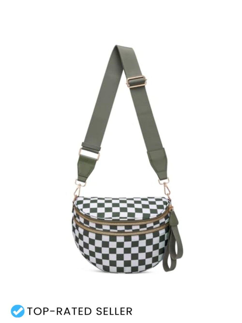 Nylon Crossbody Bum Bag Checkered Waist Pack Travel Fanny Pack